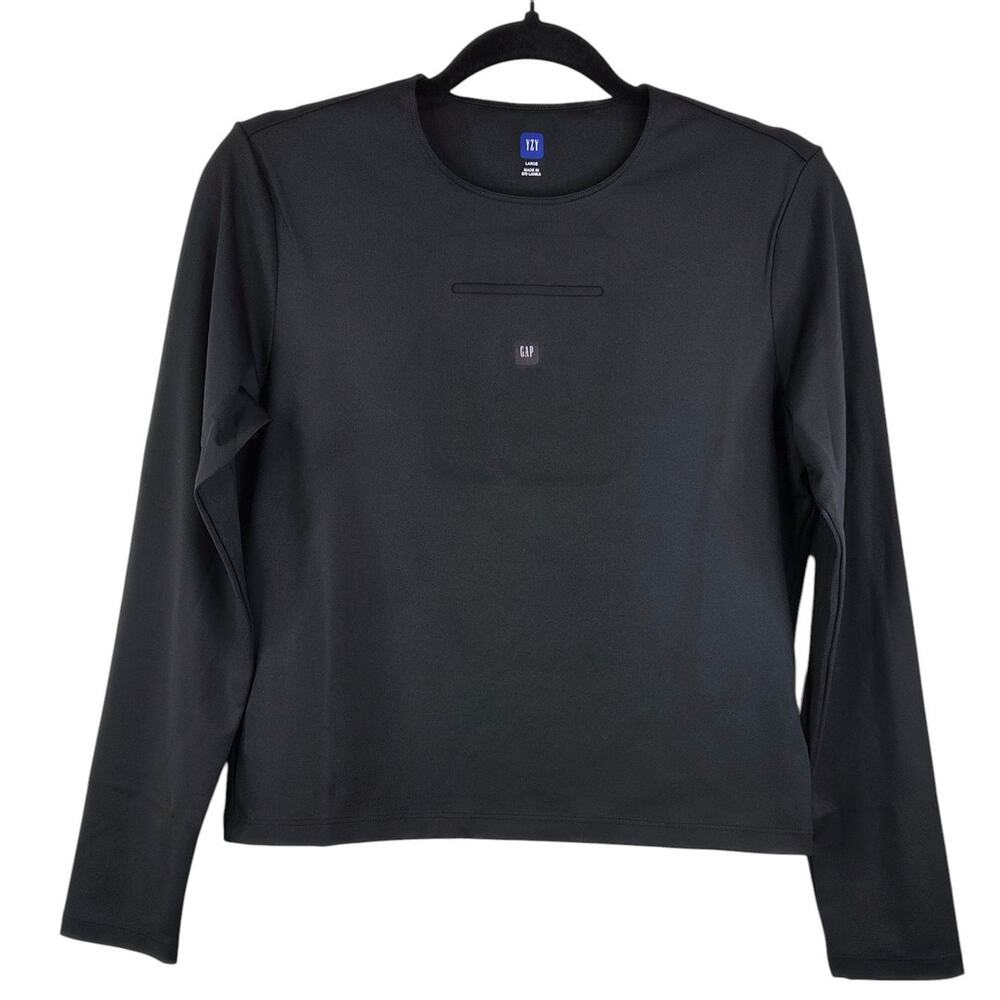 Yeezy Gap Engineered by Balenciaga Second Skin Long Sleeve Top Black Large NIP